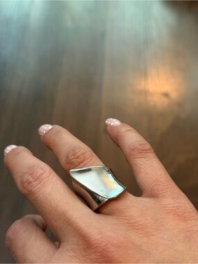 ALDO Silver Sculptural Statement Ring | Modern Chunky Wave 💍